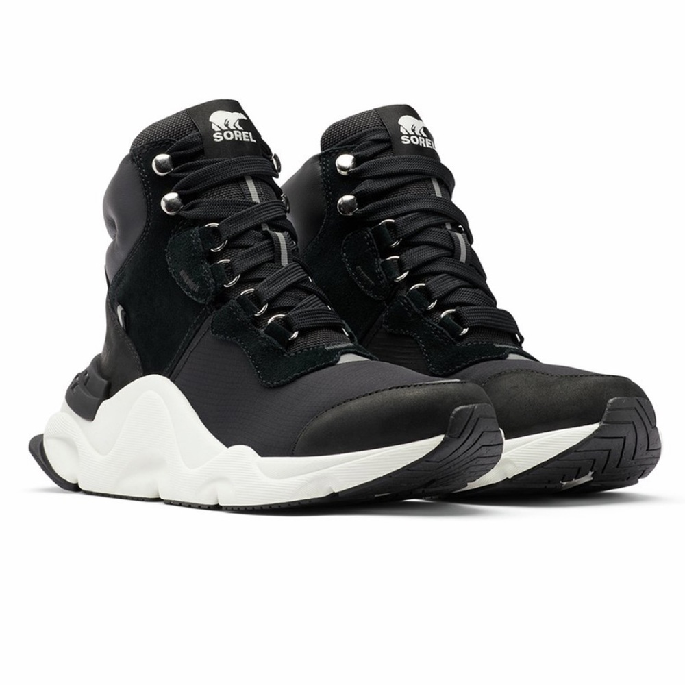 Sorel Black and Sea Salt Kinetic Sneaker. Size 7. NWT.